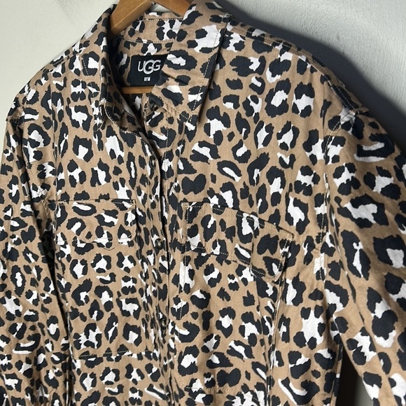 UGG Addley Oversized Animal Print Shirt Dress Size Small - Picture 15 of 16